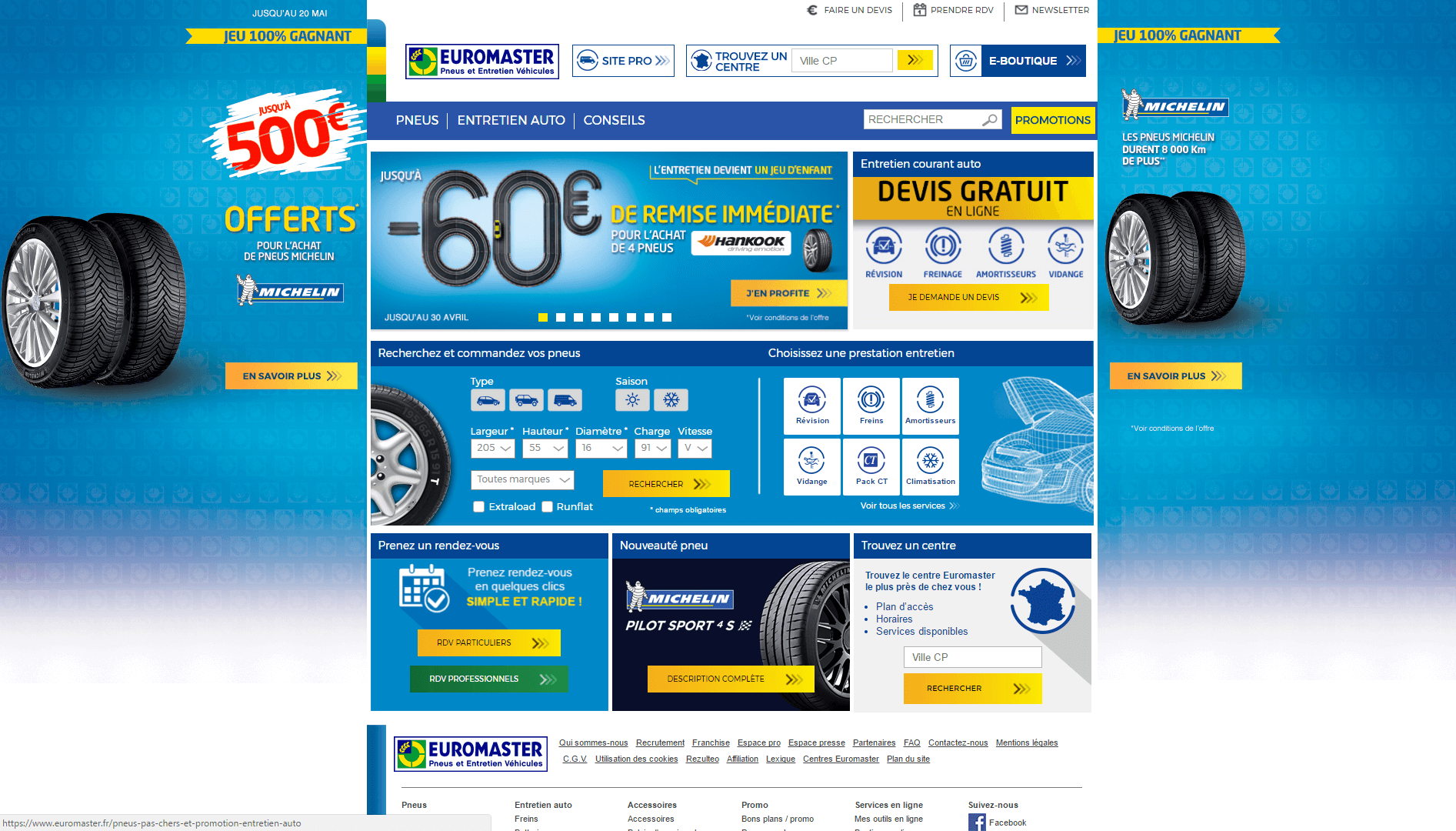 Page d'accueil du site euromasteur.fr